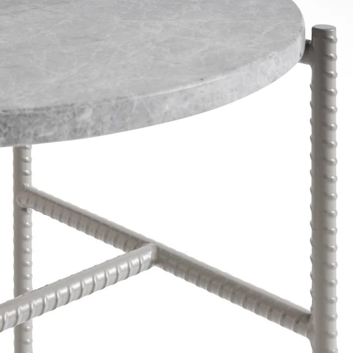 HAY - Rebar Beistelltisch Ø 45 x H 40,5 cm, Marmor grau / fossilgrau