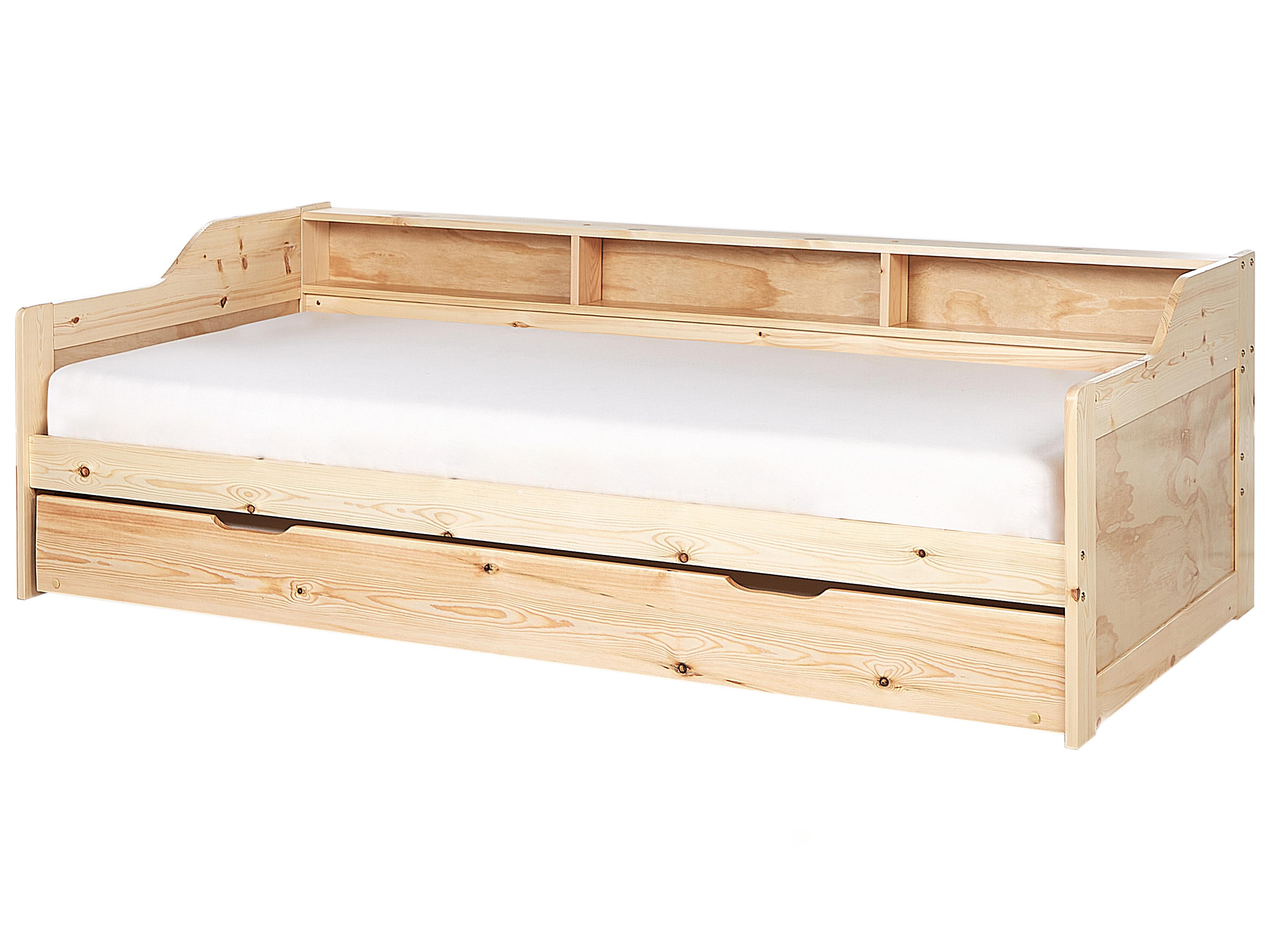 Onderschuifbed Dennenhout EDERN 90 x 200 cm Lichtbruin