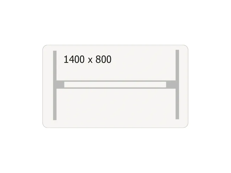 Hæve-sænkebord DNA 1400x800 mm Lysgrå 2-ben/Sort