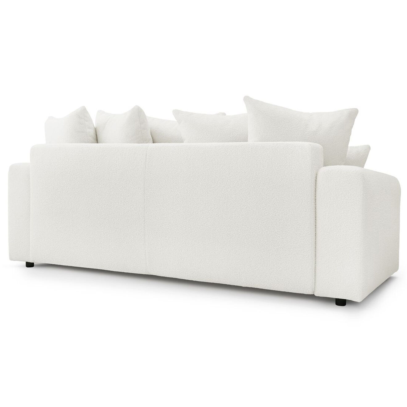 Bobochic Canapé 3 places convertible velours  Envy blanc - 245x102x88 cm