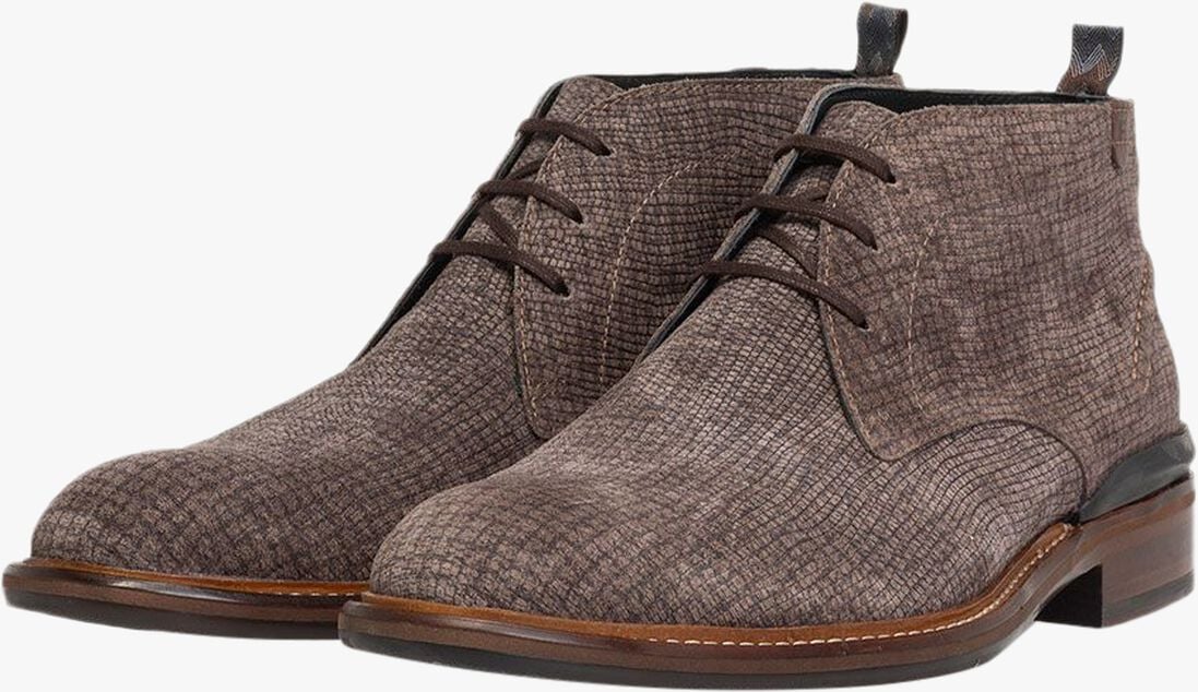 FLORIS VAN BOMMEL taupe floris van bommel veterschoenen sfm-50143
