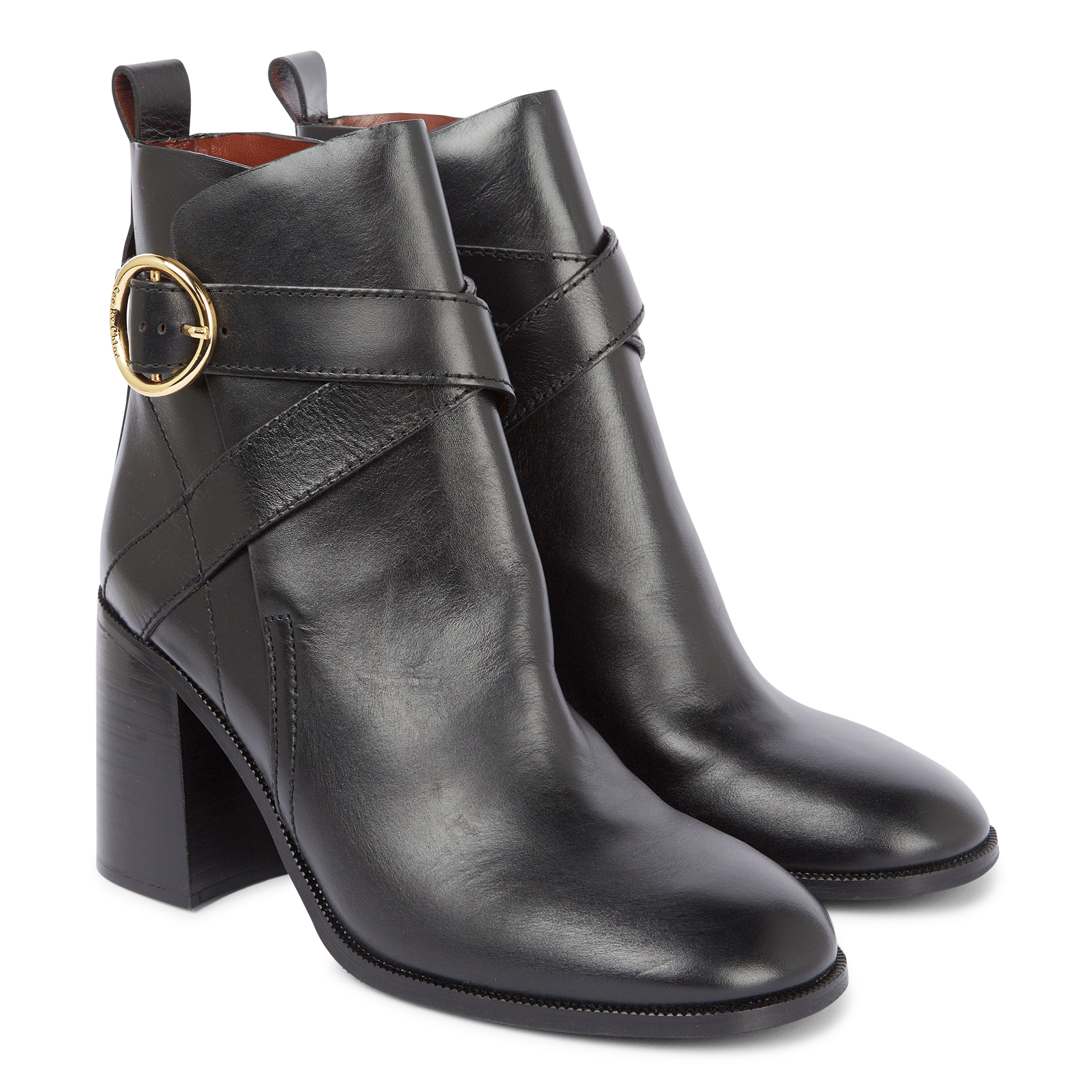 LYNA - Bottes à talons en cuir | Noir