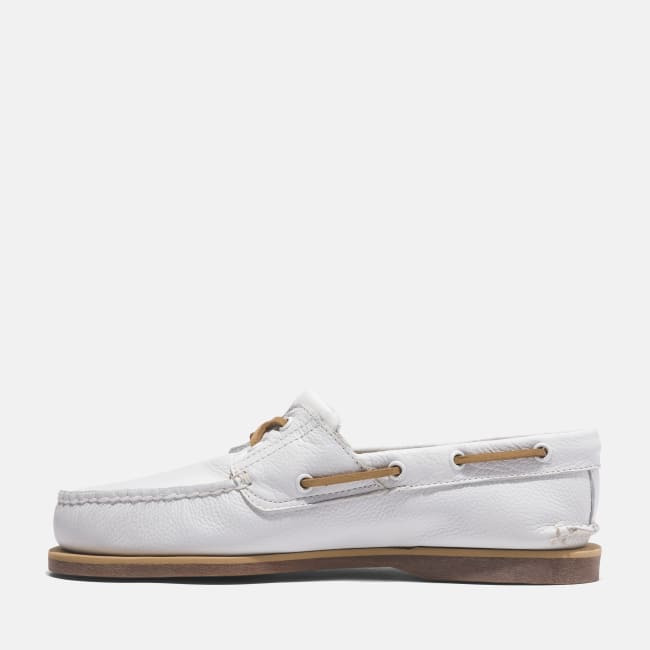 Scarpa da Barca in Pelle Classic da Uomo in                bianco