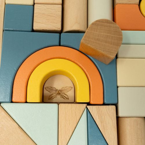 Bauklötze aus Holz Blau