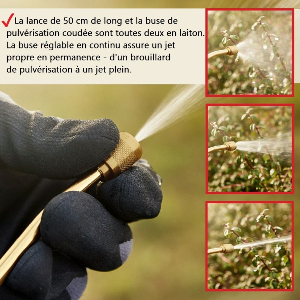H 4500 pulvérisateur de liquides de jardin jusqu'à 3,0 bar tuyau 1,3m avec bandoulière