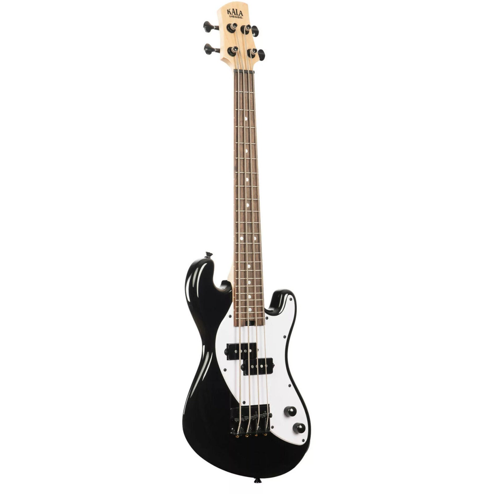 Kala Solid Body 4-String Fretted U-Bass Jet Black elektrische basgitaar met gigbag