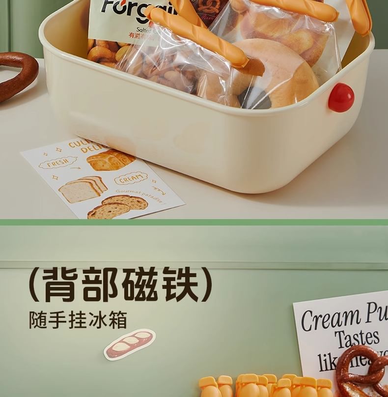 Home Flora - Bakkerij Plastic Voedselzak Clip / Houder Koelkastmagneet / Set (Diverse Ontwerpen)
