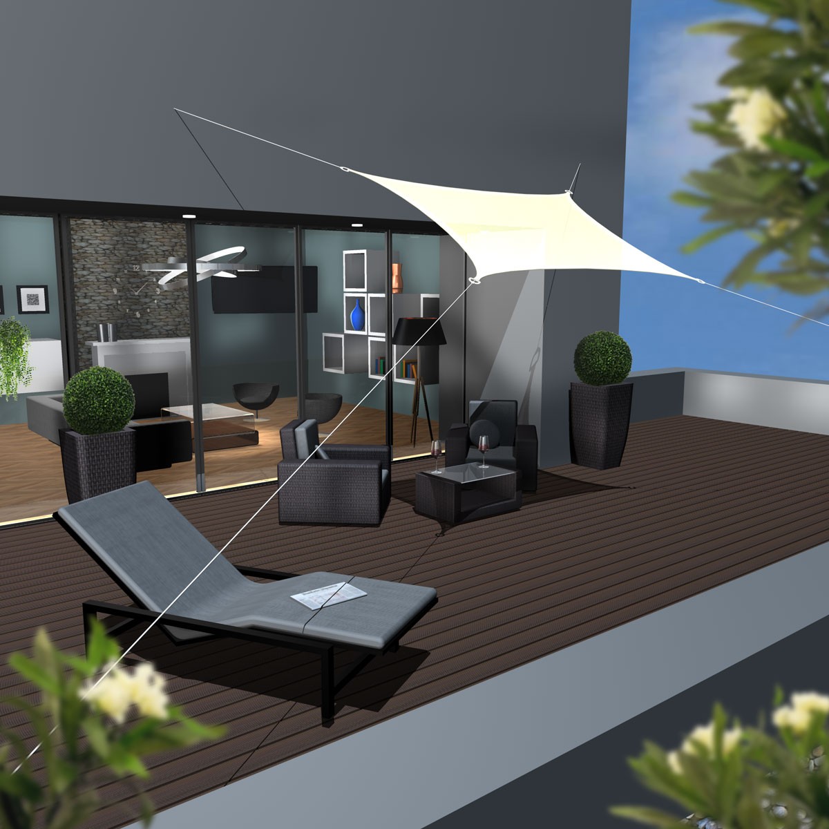 AMANKA 3 x 2 HDPE schaduwdoek - Beige