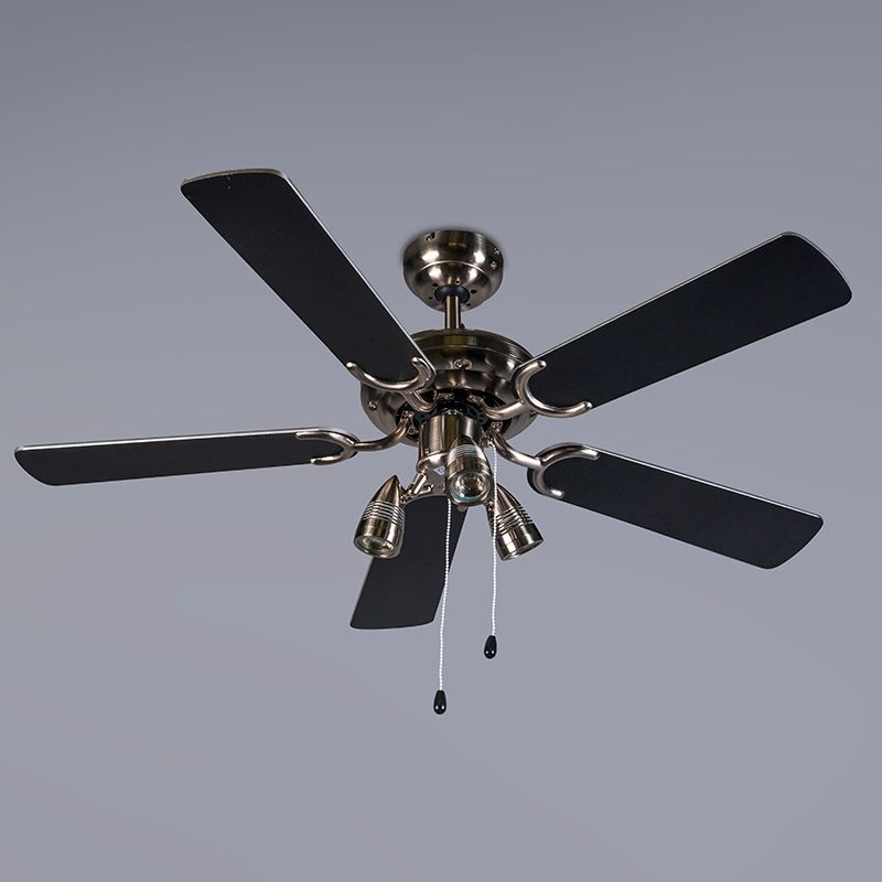 Plafondventilator staal 110cm 3-lichts met trekschakelaar - Mistral