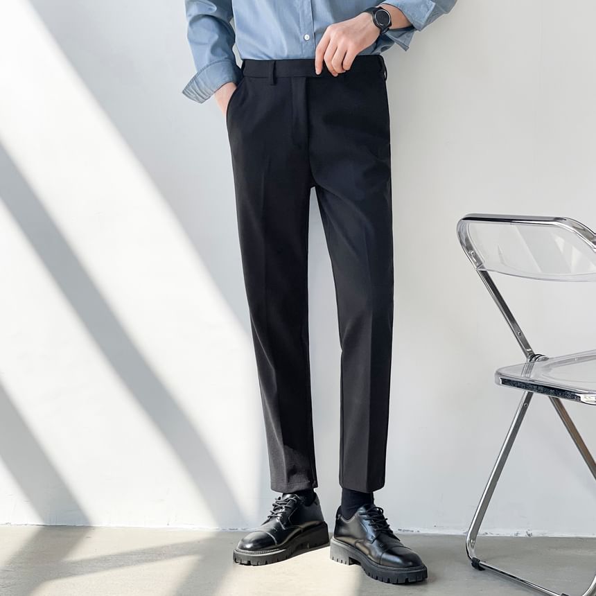 Adotuastic - Hoge taille effen cropped taps toelopende broek