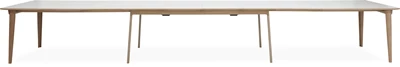 Largo Spisebord 215 x 102 x 75 cm, plade i hvid laminat   ben i lyst træ