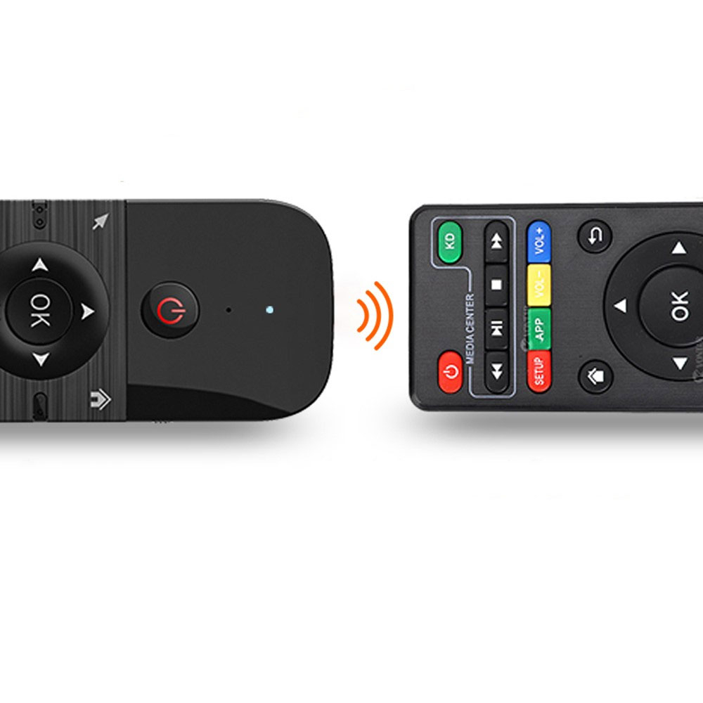 2.4Ghz Air Mouse Fernbedienung mit Keyboard und Sprachsteuerung für PC / Android TV Box / Smart TV / HTPC / Beamer / Mediaplayer - Schwarz