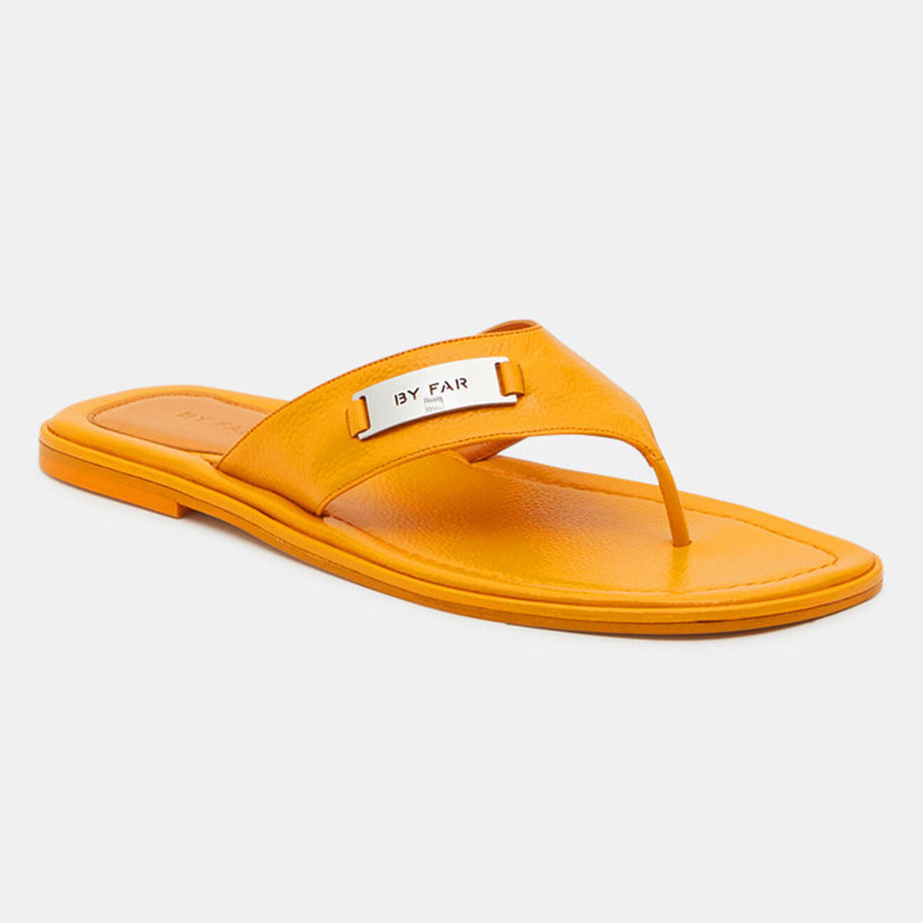 By Far Tongs en Cuir orange