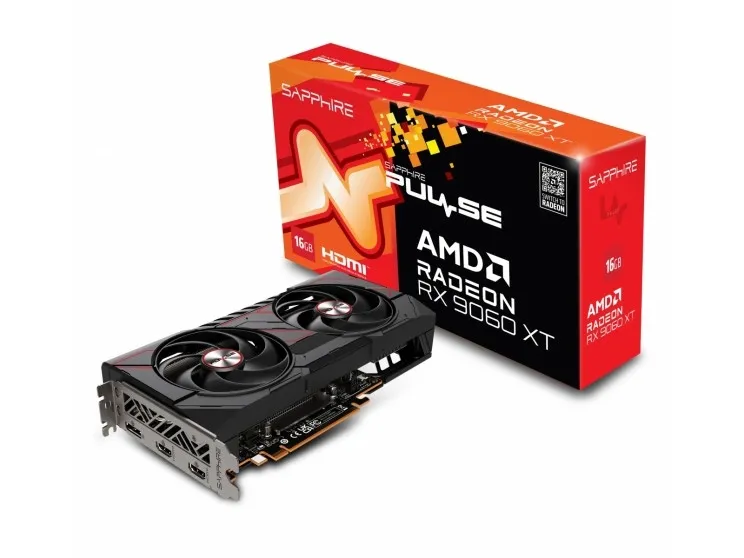 Sapphire Pulse Radeon RX 9060 XT 16GB - Grafikkort - Radeon RX 9060 XT - 16 GB GDDR6 - PCIe 5.0 x16 - DisplayPort, 2 x HDMI - boks