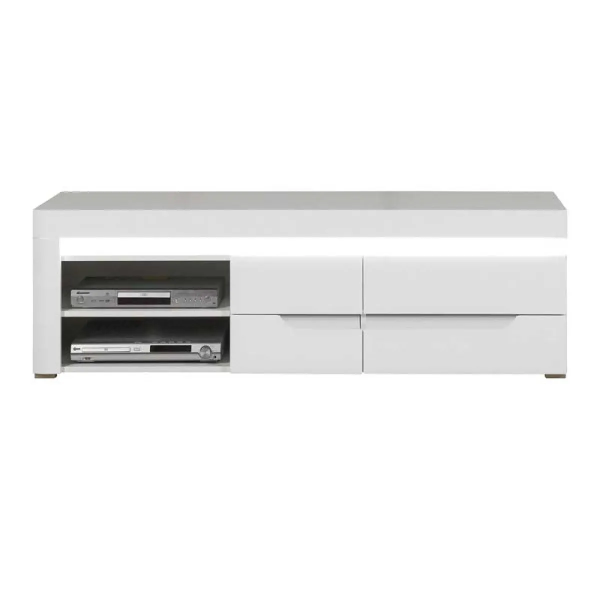 dansmamaison Meuble TV à LED - Blanc brillant