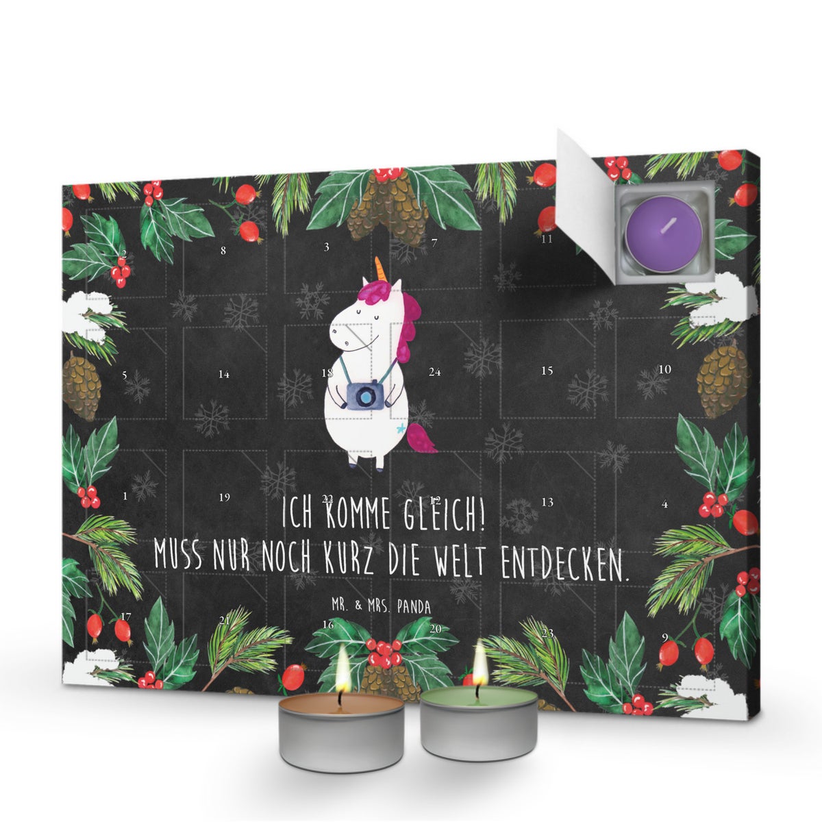 Mr. & Mrs. Panda Geurkaars Adventskalender Eenhoorn Fotograaf - Zwart