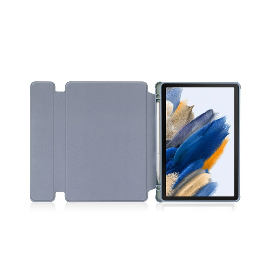 Samsung Galaxy Tab A9  Plus Leder Tasche mit Acryl Rückseite   Magnet Bluetooth Tastatur   S-Pen Halterung (QWERTY) - Lila