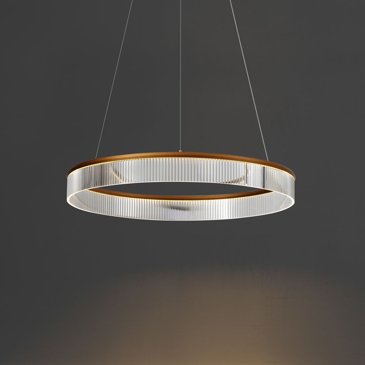 Moderne hanglamp messing 78cm incl. LED 3-staps dimbaar - Anello Chandelier