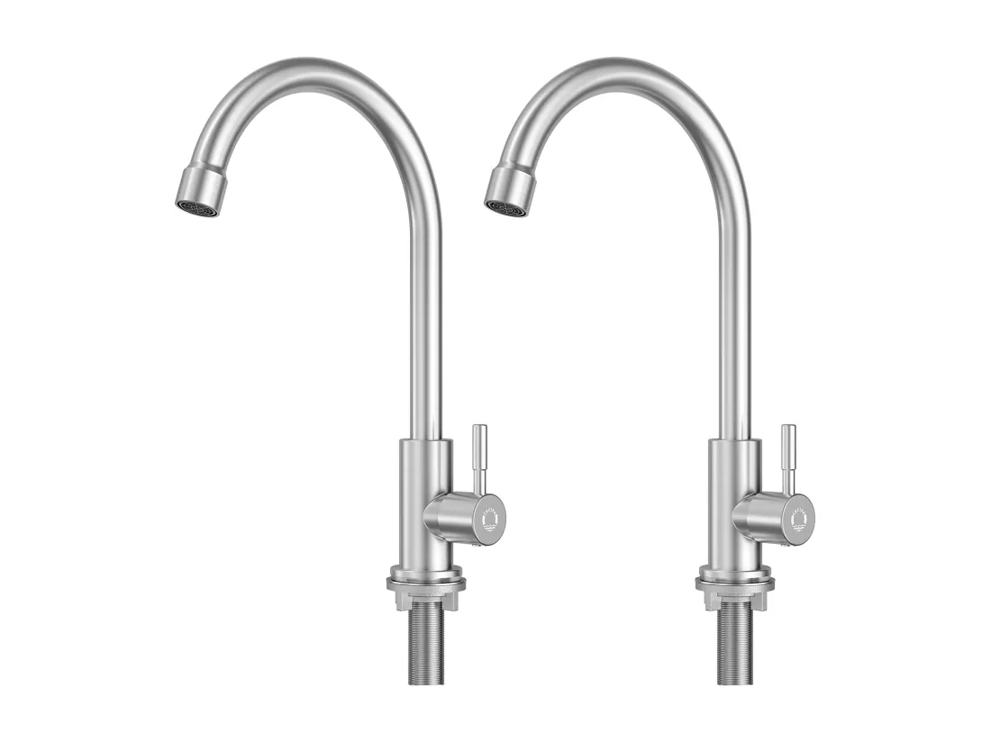 2PCS Cecipa max Robinet de Cuisine - Robinet d'évier de cuisine à eau froide - Acier inoxydable brossé,EU Modèle