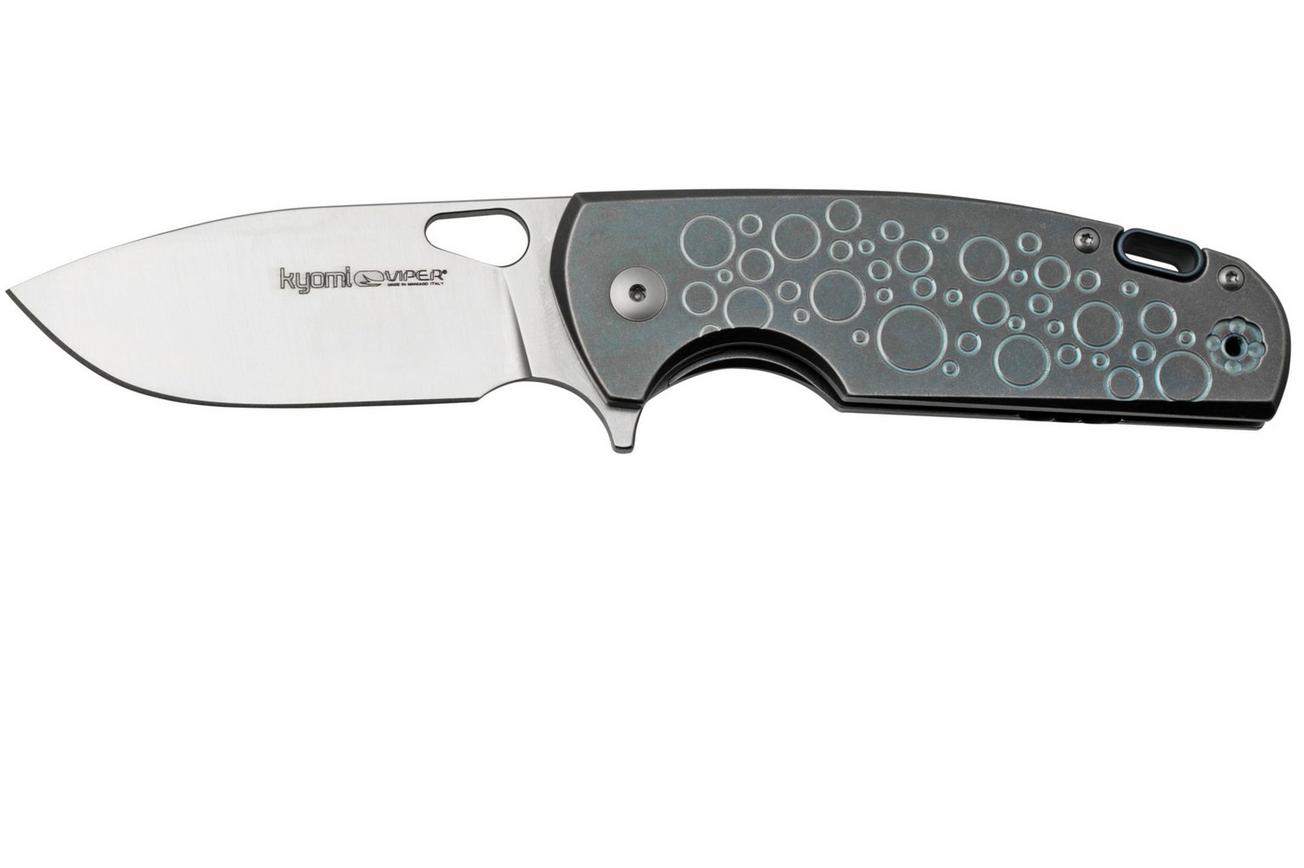 Viper Kyomi V5933RBL, CPM 20CV Satin Blue Titanium Circle, zakmes
