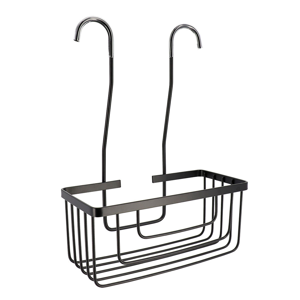 Serviteur douche acier noir 25.3x12.6x35.3cm