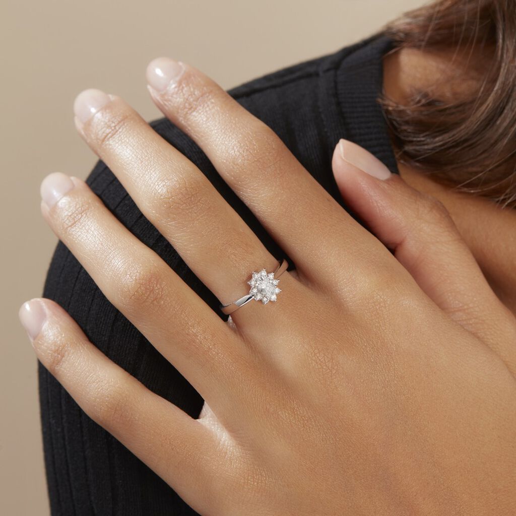 Bague Or Blanc Mysie Diamants Synthétiques
