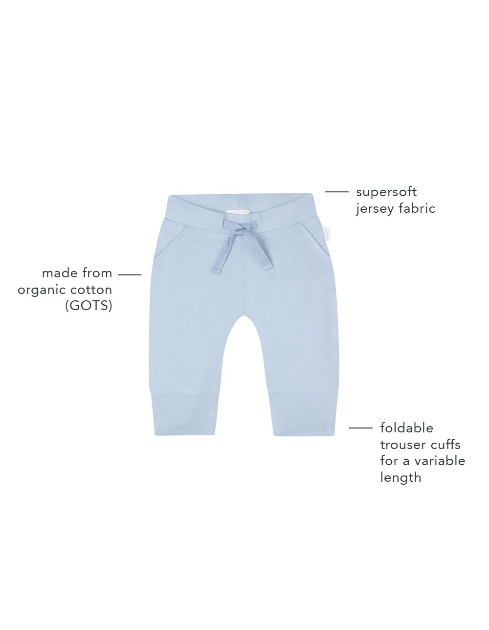 Noppies Newborn Broek Naupli - Blue Fog
