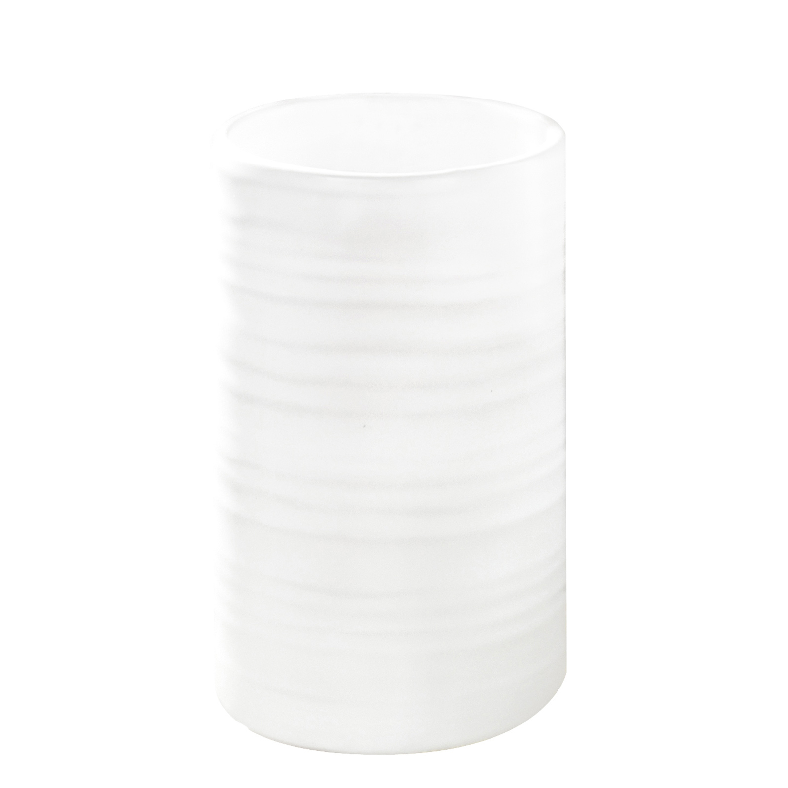 Zahnputzbecher - weiß - Rillendesign - 10,8 cm