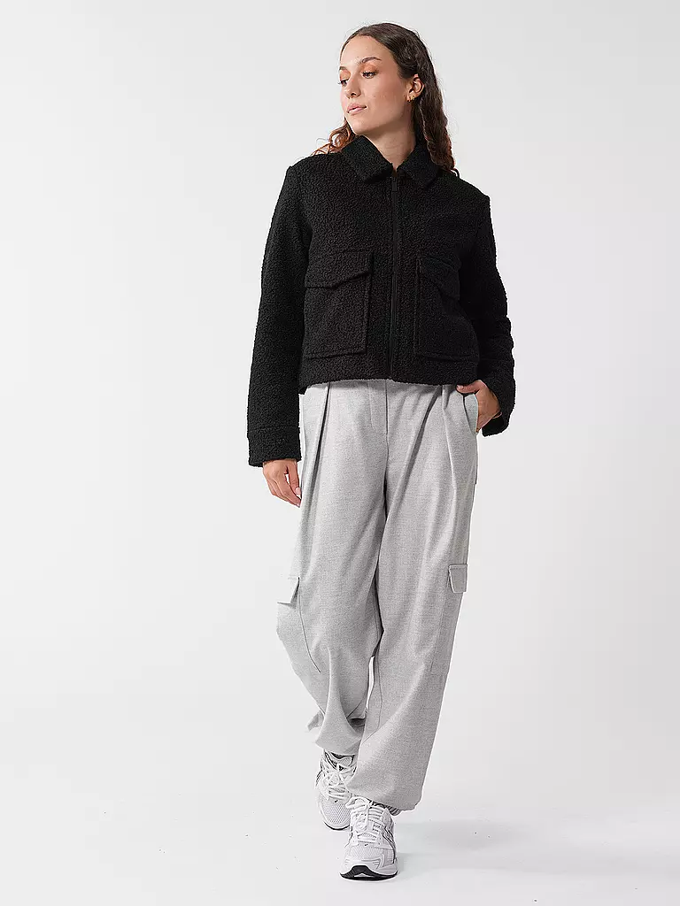OPUS Jacke in Felloptik HOLMA schwarz