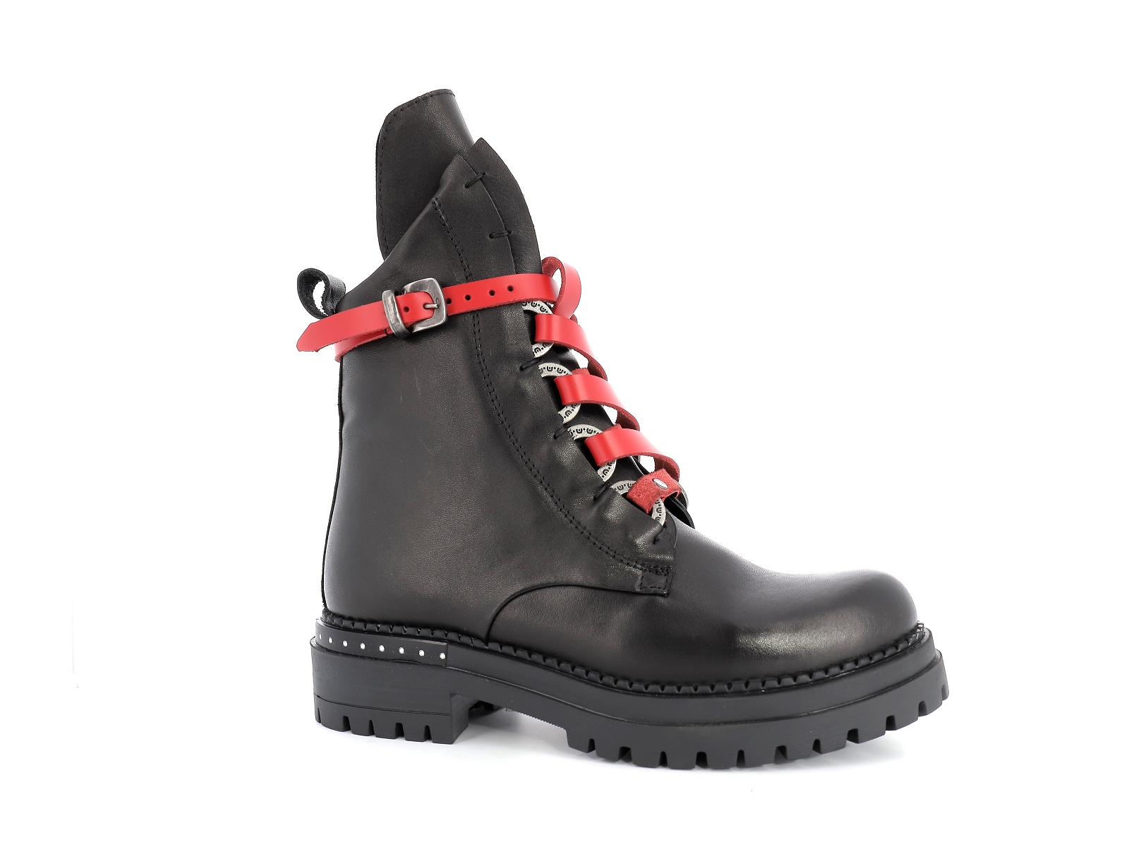 Metamorf ose-KAIDE Cuir Noir Rouge