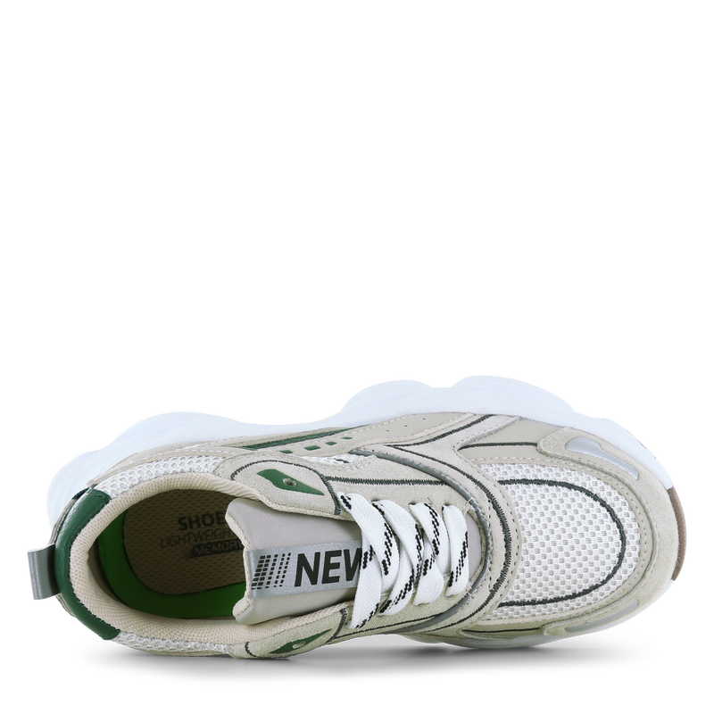Shoesme beige-groene sneaker Mesh, Microfiber leer, Suède | Jongens schoene