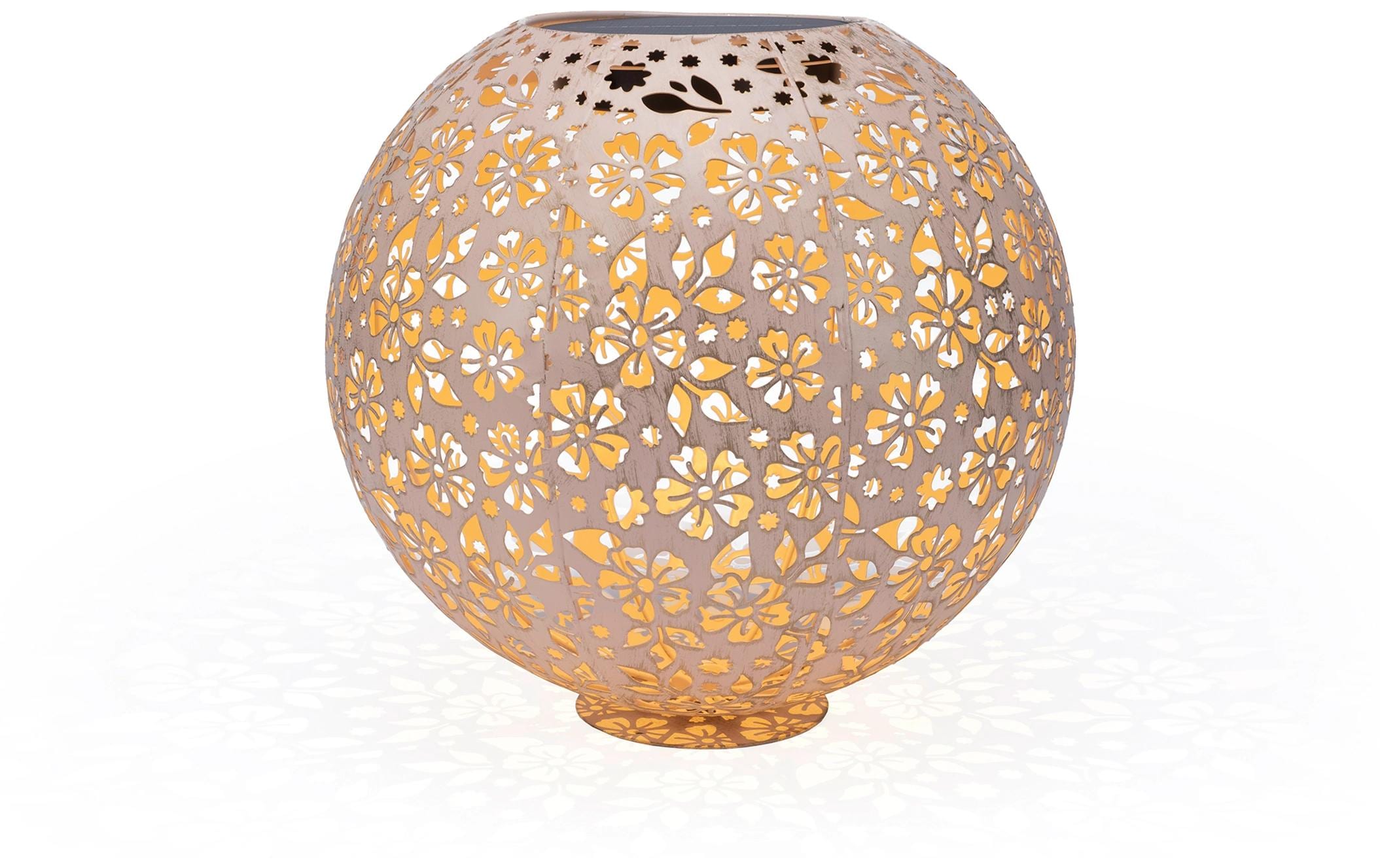 Windlicht Solar Antic Ball Carrera Ø 30 cm, HellrosaSolarleuchte zum Aufstellen