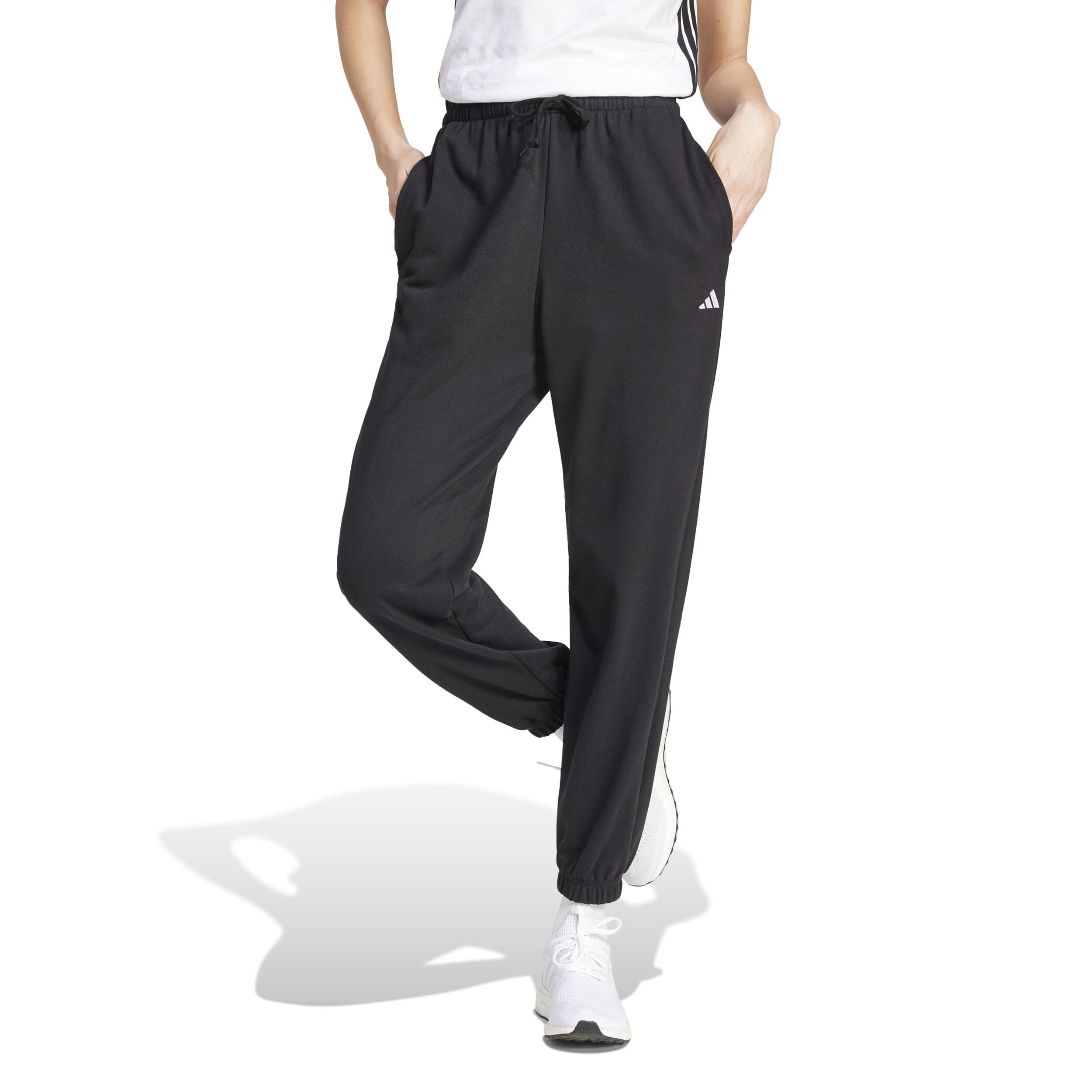 adidas Essentials Small Logo Cuffed Pantalon Survêtement Femmes - Noir