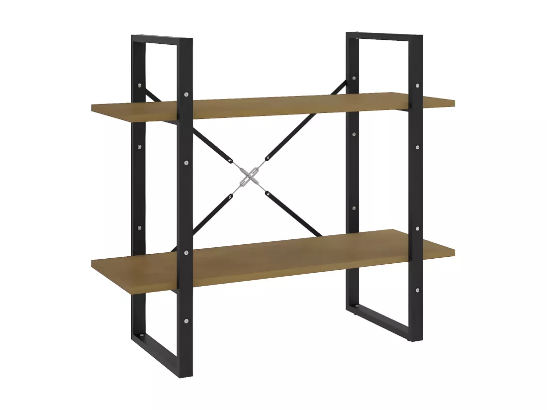 Bibliothèque à 2 niveaux Marron 80x30x70 cm Bois de pin massif