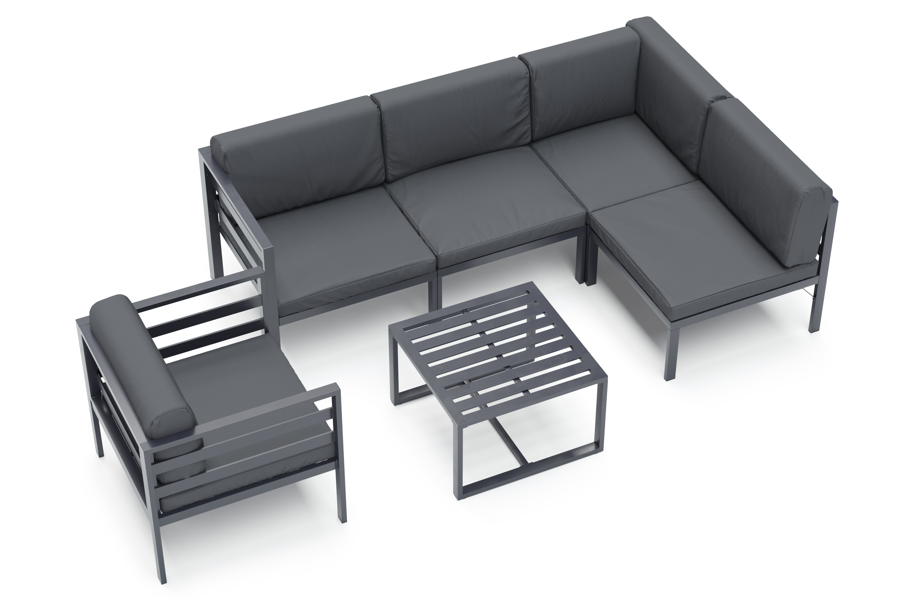 Lounge SAMBIA mit Sessel 6-teilig anthrazit