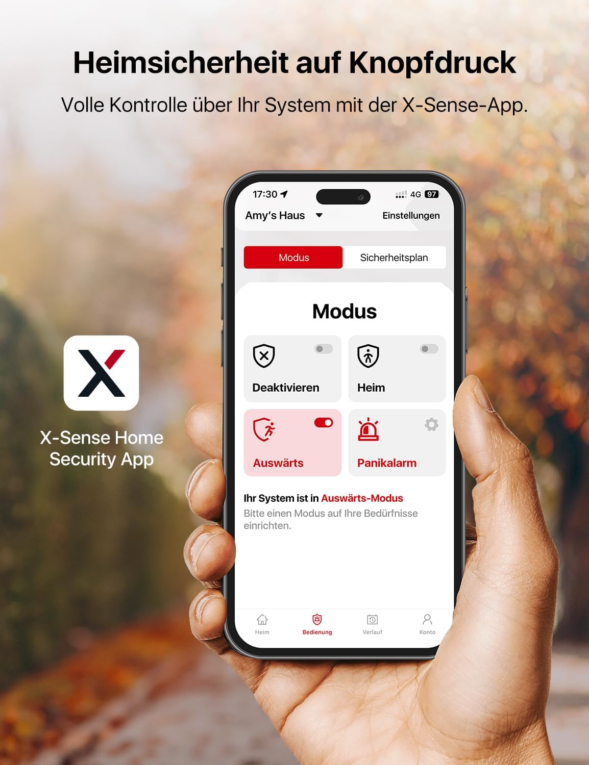 X-Sense Smart Home Sicherheitssystem AS08, Alarmanlage für Tür und Fenster, Codeschloss für die Haustür mit App, funktioniert mit Alexa, Tür- und Fenstersensoren, Bewegungsmeldern, Smart Home Keypad
