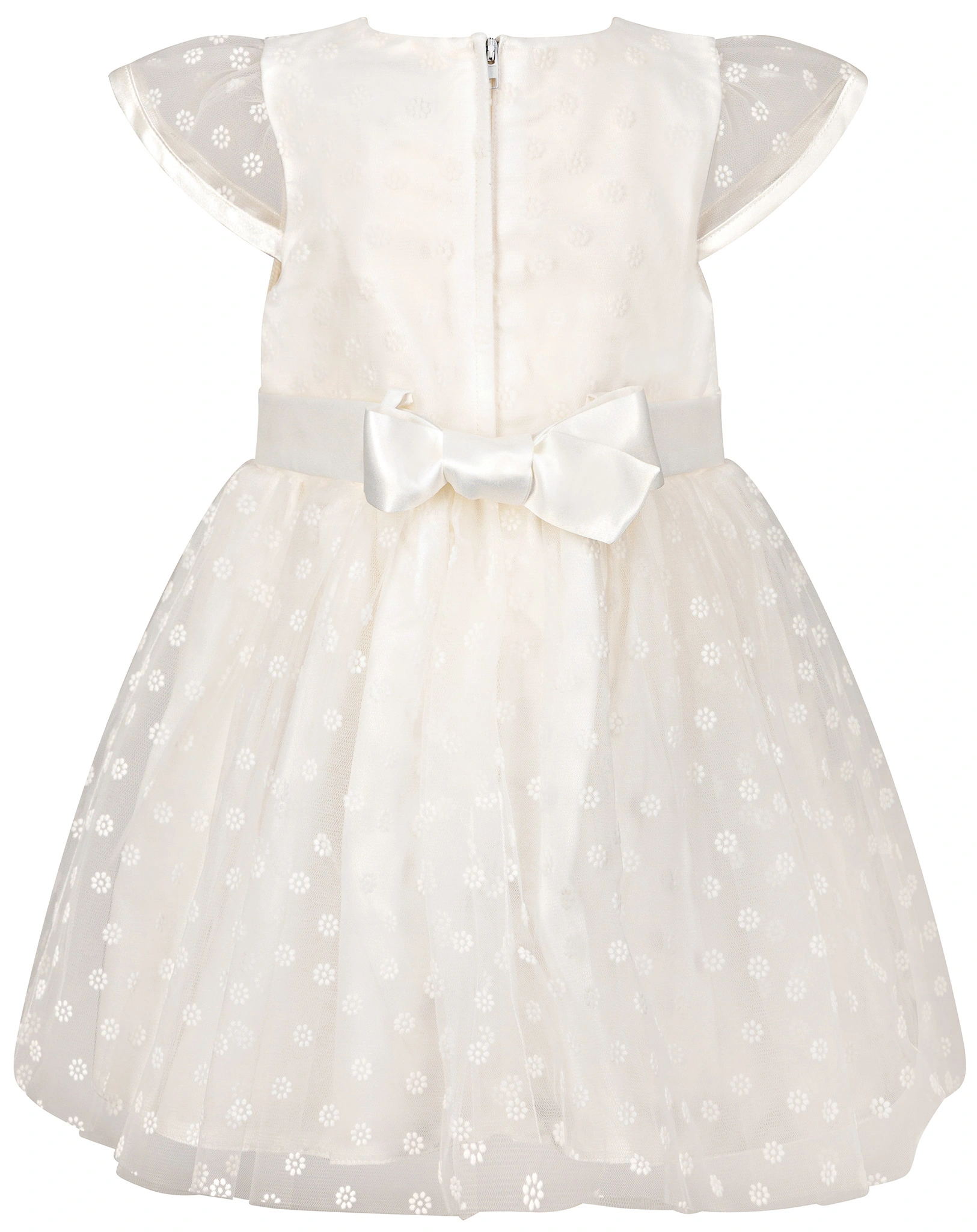 Kurzarm-Kleid FLORES in ecru