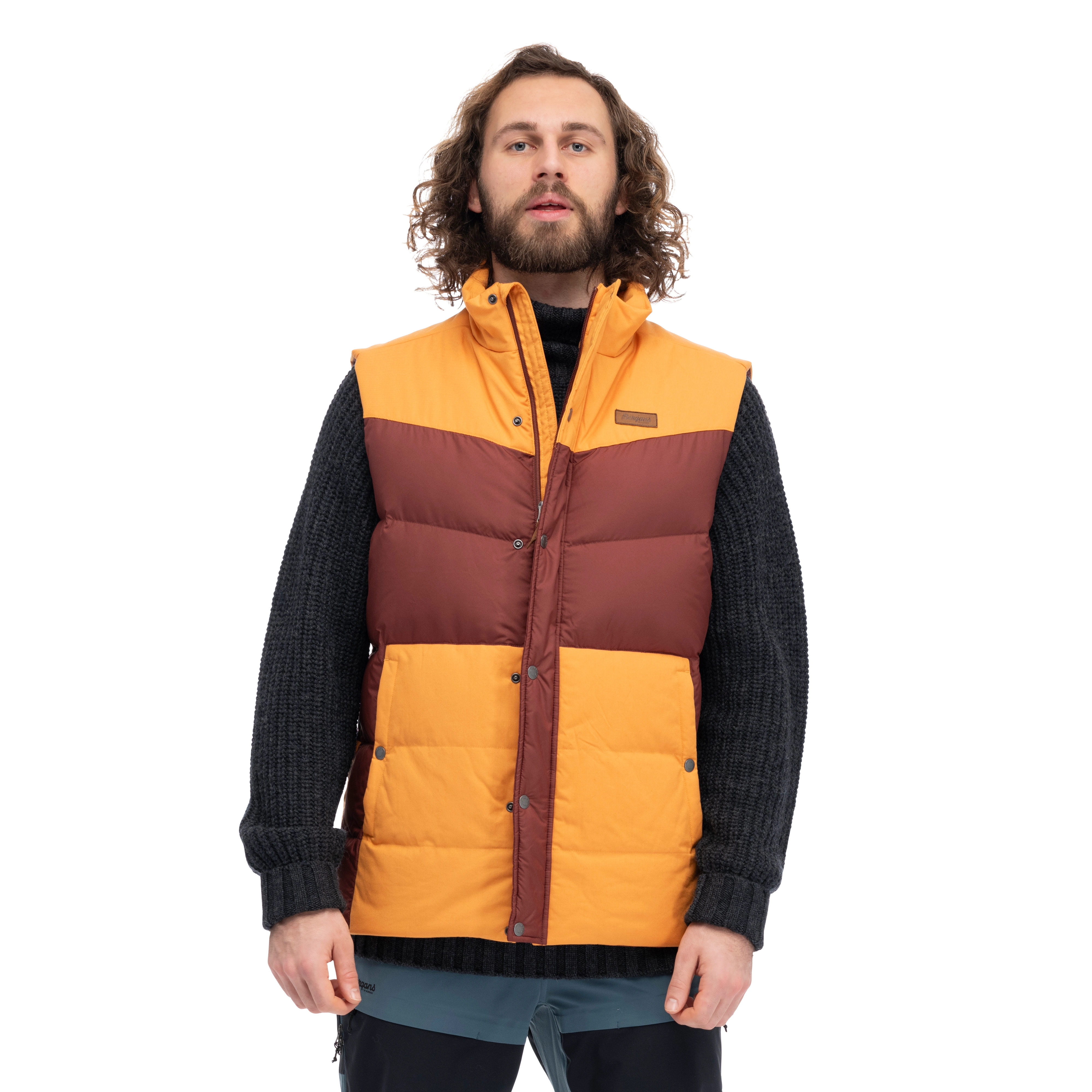 Nordmarka Outdoor Down Vest Men Amarone Red / Golden Field