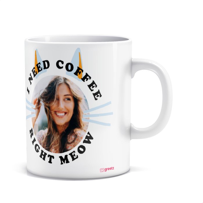 Mok | I need coffee right meow | met eigen foto