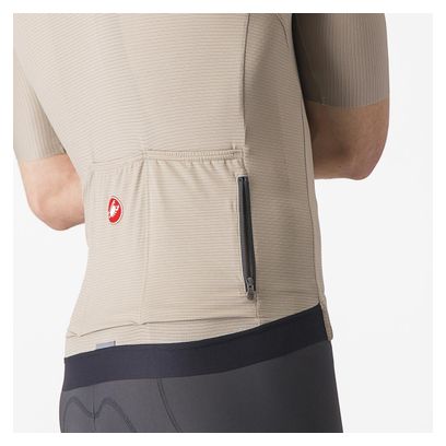 Maillot Manches Courtes Castelli Espresso Beige