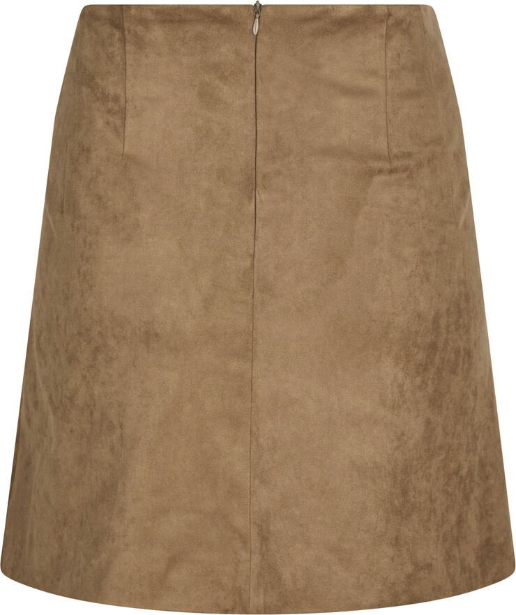 Neo Noir Hemie Faux Suede Skirt Cognac
