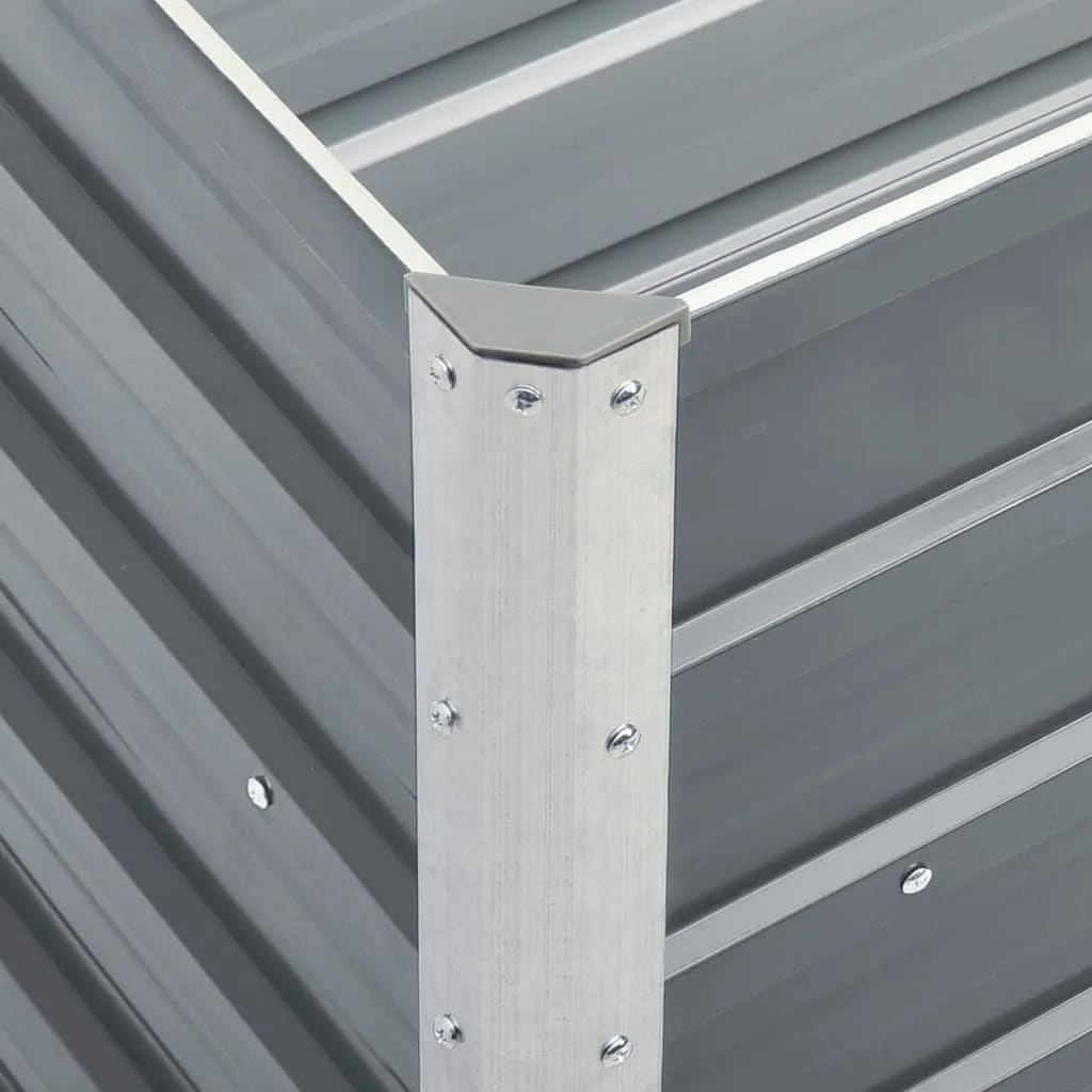 Canteiro elevado para jardim vidaXL, aço galvanizado, cinza, 240x40x77 cm