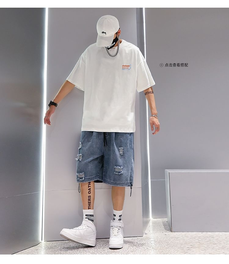 WidoWilder - Mid Rise Washed Denim Shorts