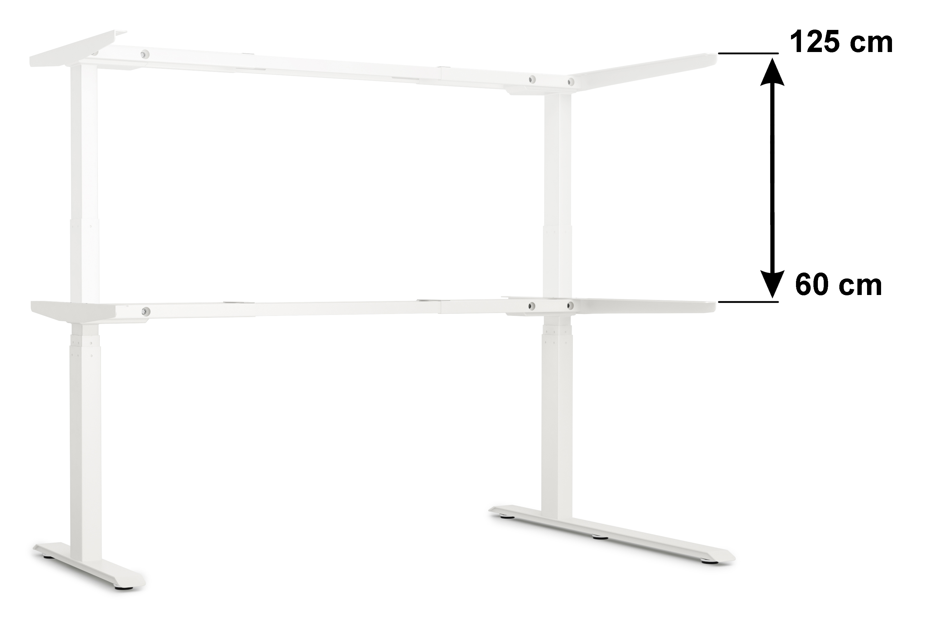 Stehpult Eckschreibtisch elektrisch PREMIUM weiss 160 x 110 cm