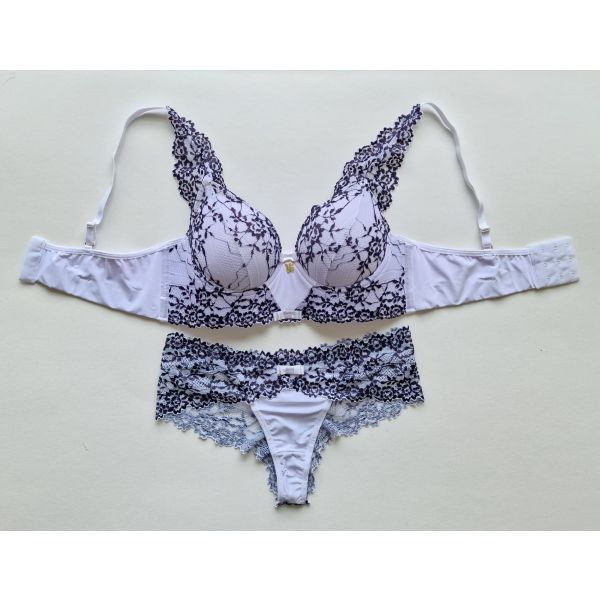 Donna Chic Conjunto Premium Império Branco c/ Preto XL