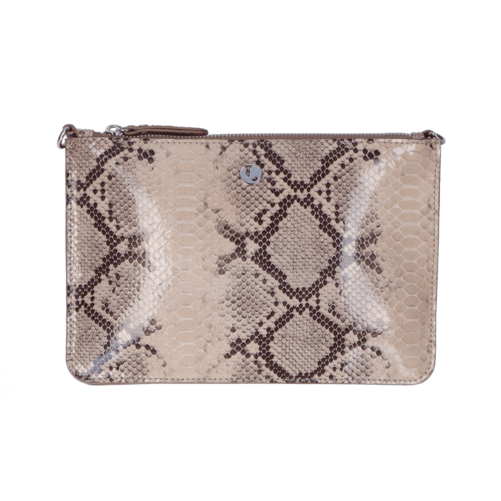 By LouLou Crossbody Clutch Serpentes Beige Silver