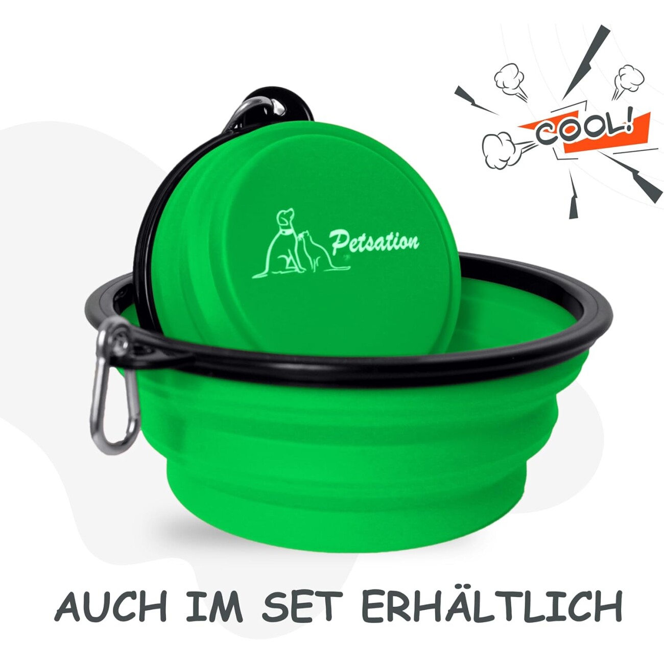 Petsation Faltbarer Reisenapf Grün