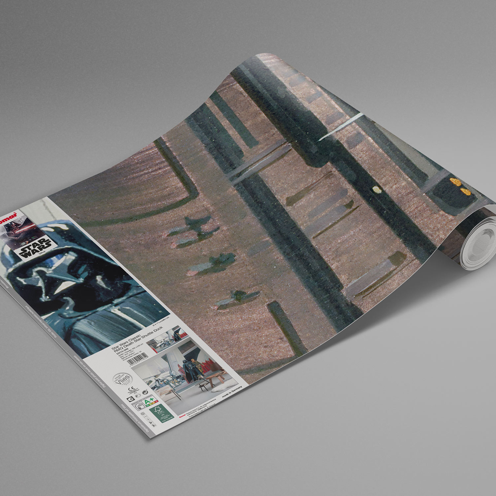 Vlies-Fototapete DEATH STAR SHUTTLE DOCK - bunt - 500x250 cm