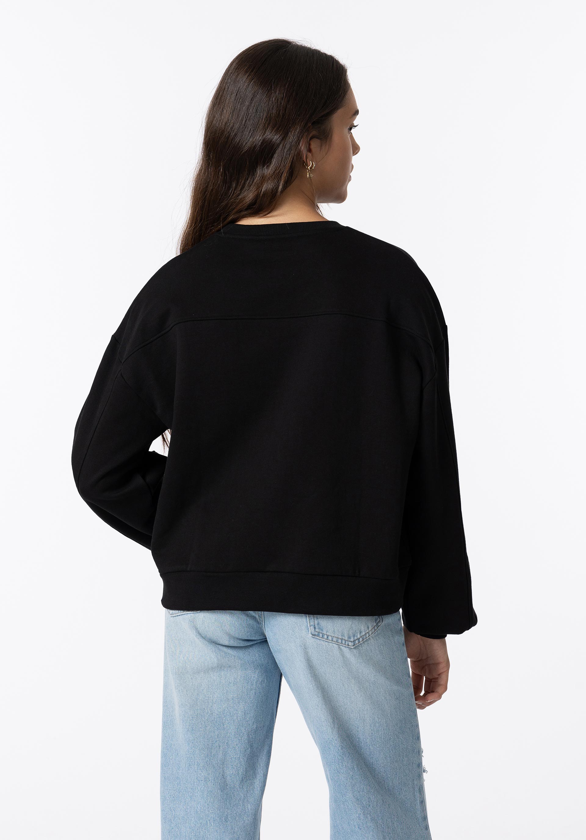 Sweatshirt Estampado Frontal com Relevo