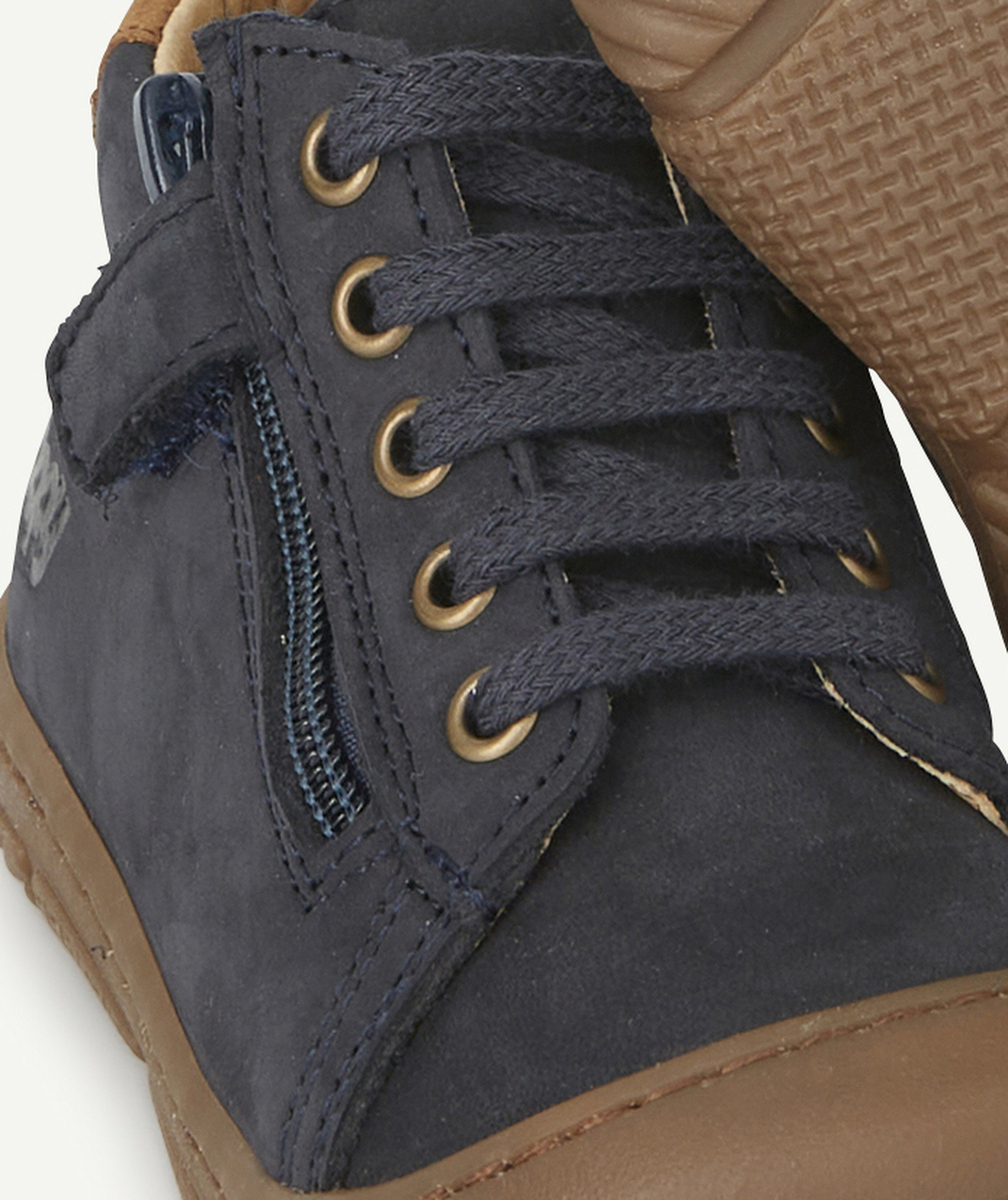 BOPYBOTTINES PREMIER PAS BÉBÉ BLEU MARINE EN CUIR